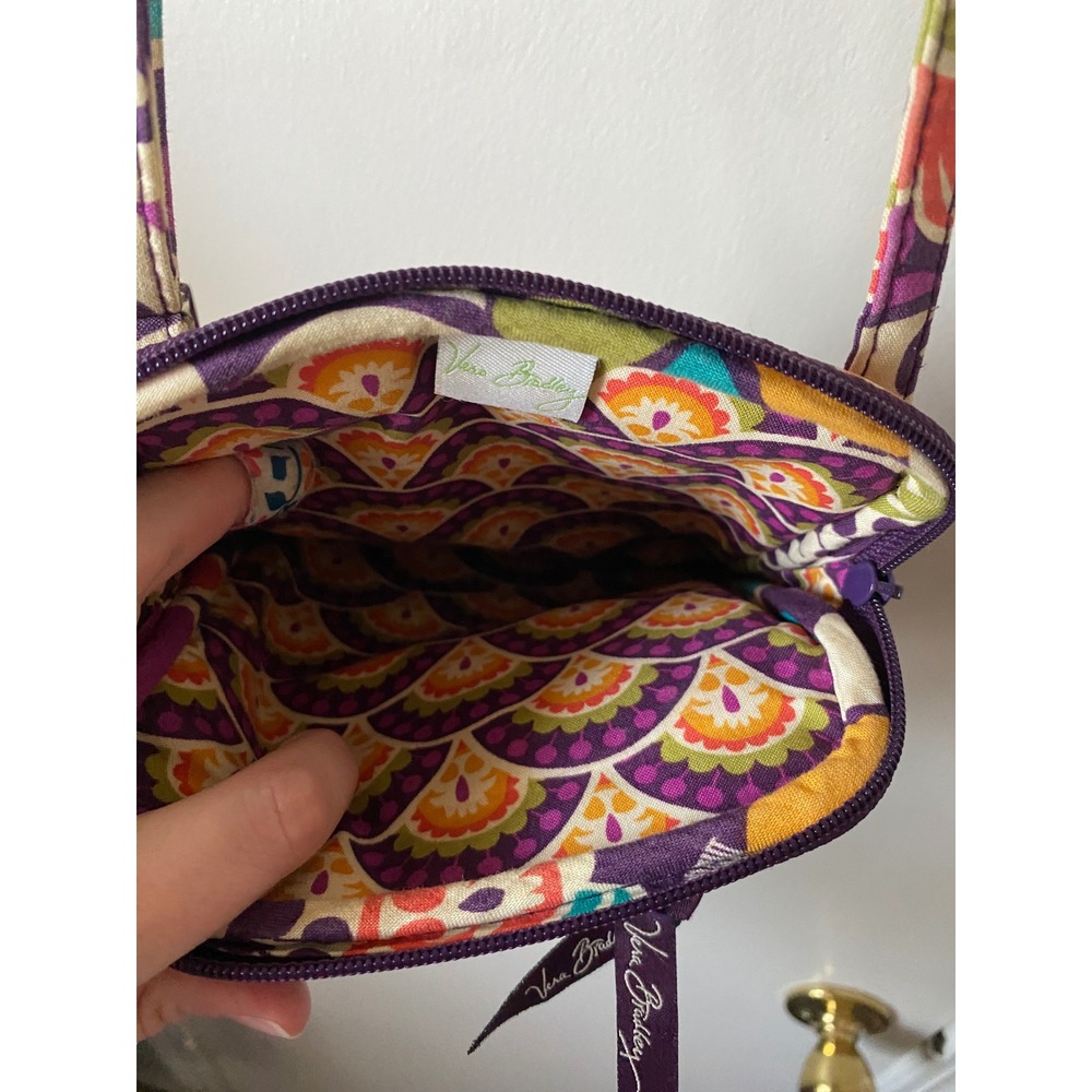 Vera Bradley Crossbody‎ Bag Purse Quilted Floral Purple - Picture 6 of 7